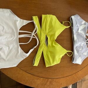 lululemon athletica White, Yellow, and Gray Crop Tops